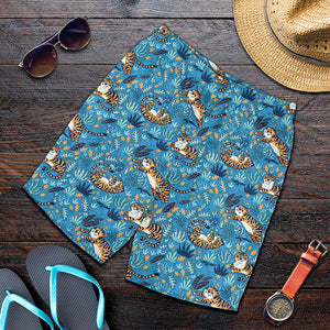 Cartoon Tiger Pattern Print Men's Shorts