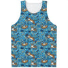 Cartoon Tiger Pattern Print Men's Tank Top