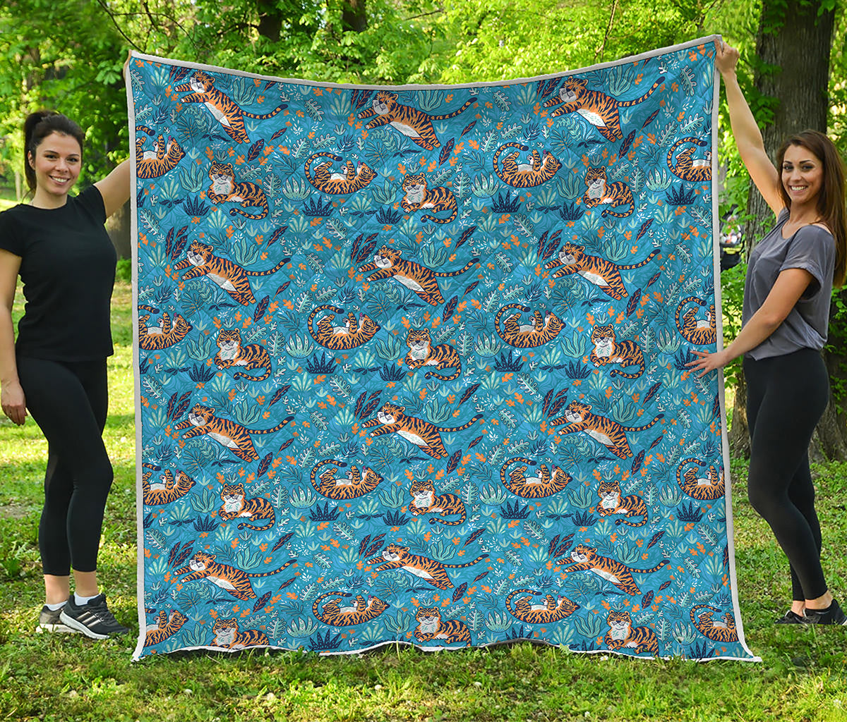 Cartoon Tiger Pattern Print Quilt