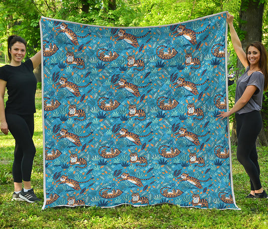 Cartoon Tiger Pattern Print Quilt