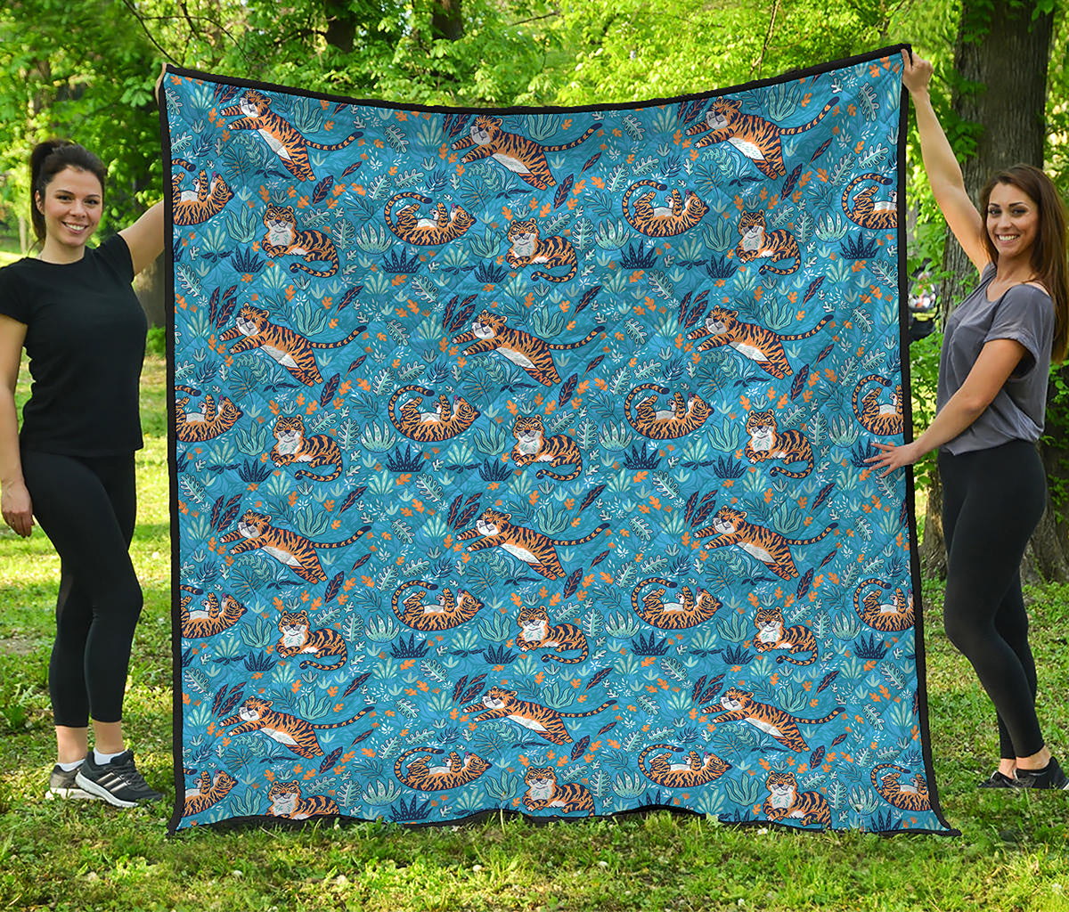 Cartoon Tiger Pattern Print Quilt
