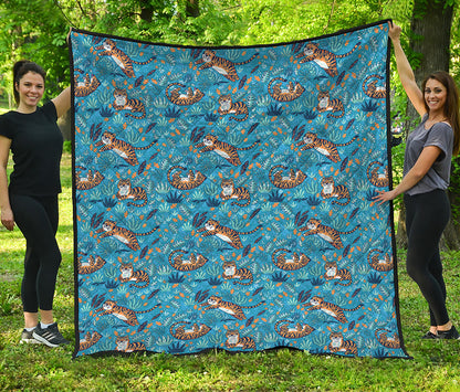 Cartoon Tiger Pattern Print Quilt