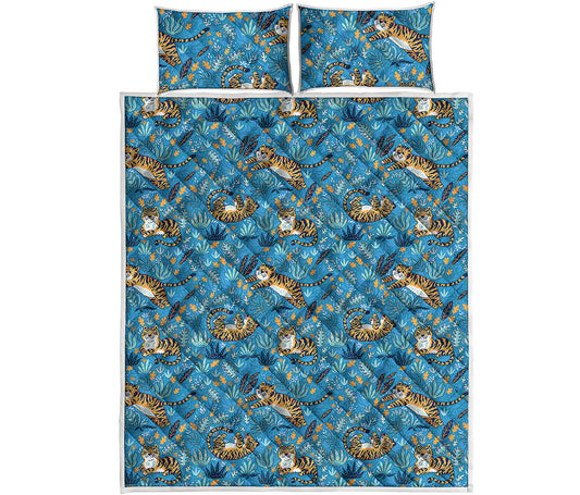 Cartoon Tiger Pattern Print Quilt Bed Set