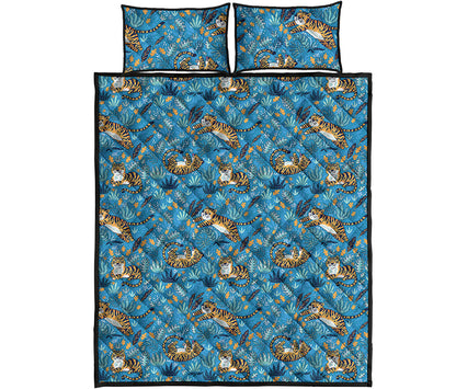 Cartoon Tiger Pattern Print Quilt Bed Set