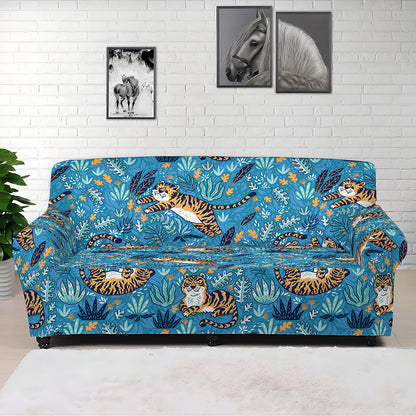 Cartoon Tiger Pattern Print Sofa Cover