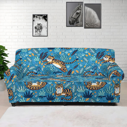 Cartoon Tiger Pattern Print Sofa Cover