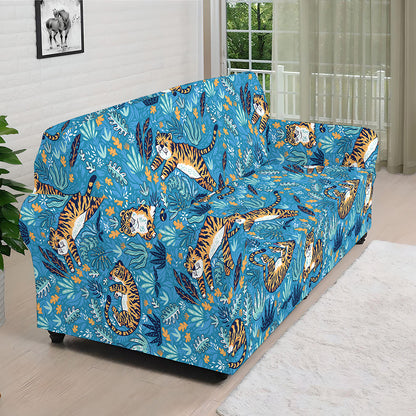 Cartoon Tiger Pattern Print Sofa Cover