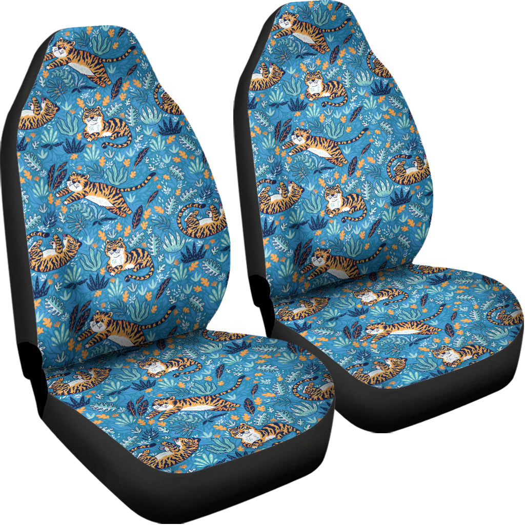 Cartoon Tiger Pattern Print Universal Fit Car Seat Covers