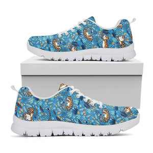 Cartoon Tiger Pattern Print White Sneakers