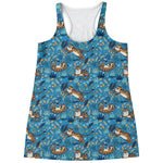 Cartoon Tiger Pattern Print Women's Racerback Tank Top