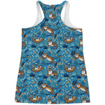Cartoon Tiger Pattern Print Women's Racerback Tank Top