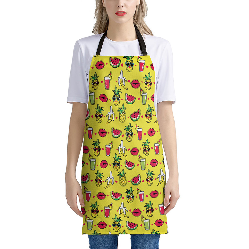 Cartoon Tropical Pattern Print Apron