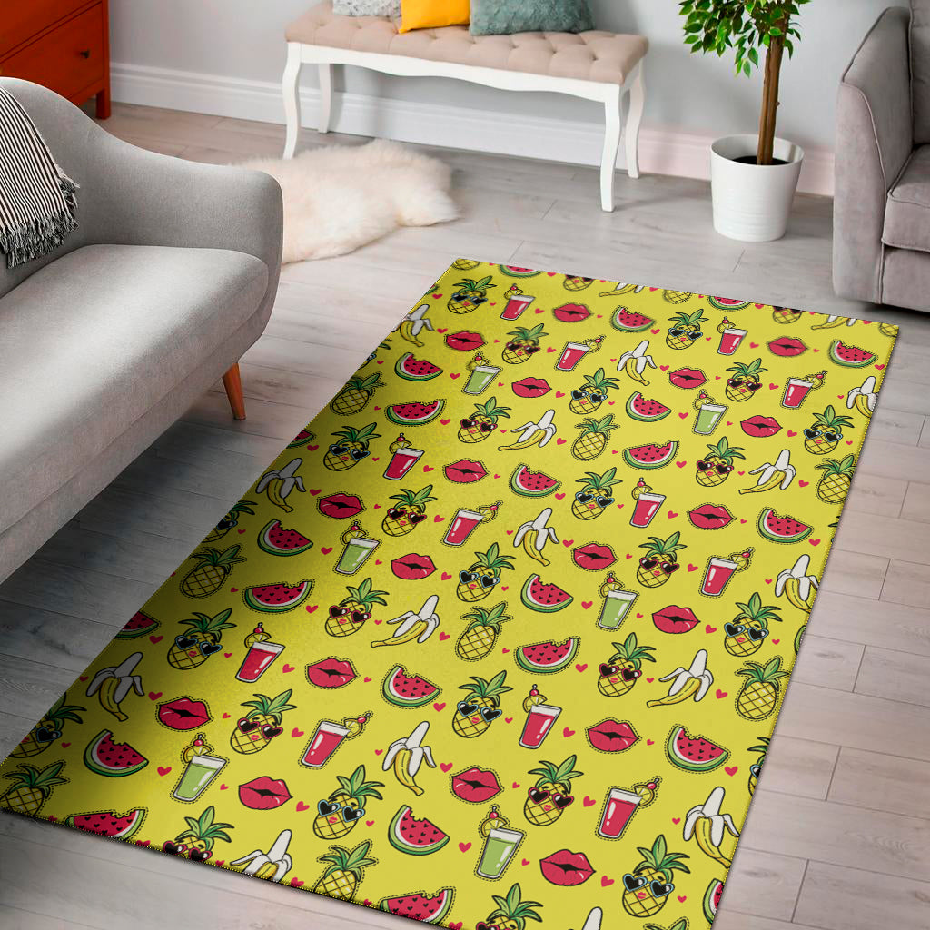 Cartoon Tropical Pattern Print Area Rug