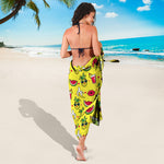 Cartoon Tropical Pattern Print Beach Sarong Wrap