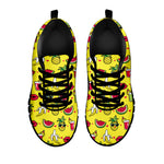 Cartoon Tropical Pattern Print Black Sneakers