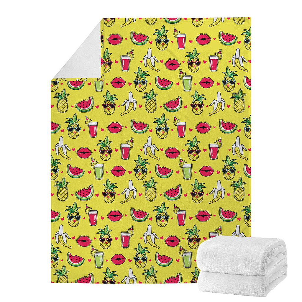 Cartoon Tropical Pattern Print Blanket