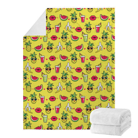 Cartoon Tropical Pattern Print Blanket
