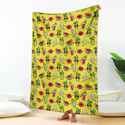 Cartoon Tropical Pattern Print Blanket