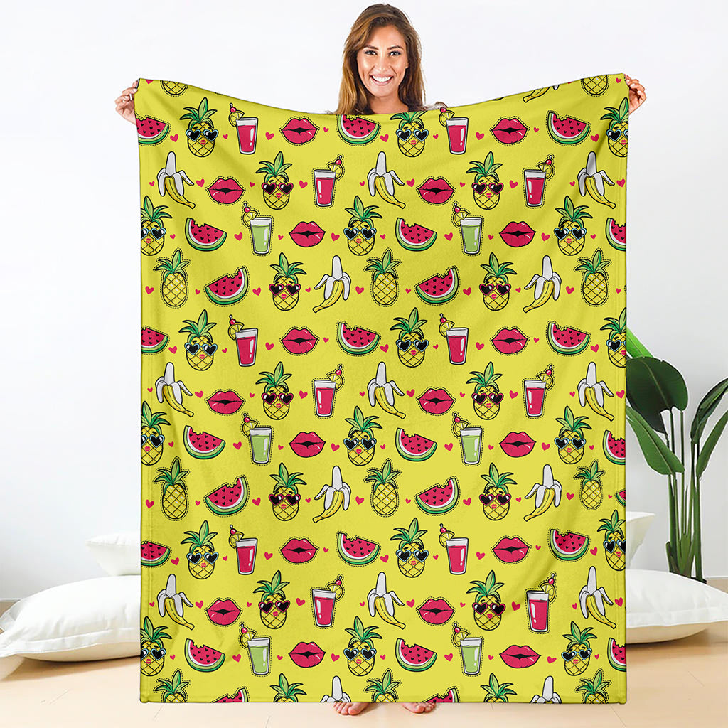 Cartoon Tropical Pattern Print Blanket