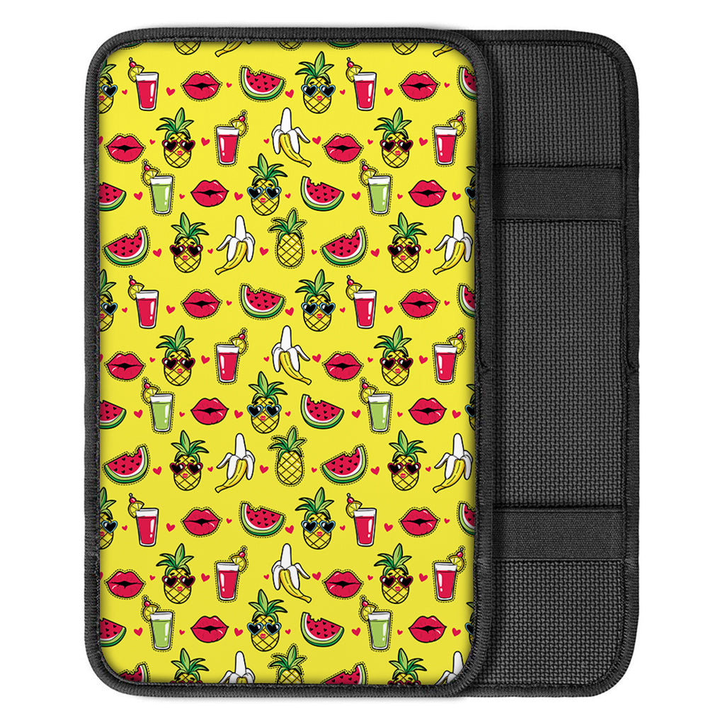 Cartoon Tropical Pattern Print Car Center Console Cover