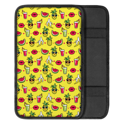 Cartoon Tropical Pattern Print Car Center Console Cover