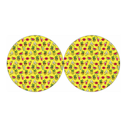 Cartoon Tropical Pattern Print Car Coasters