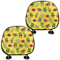 Cartoon Tropical Pattern Print Car Headrest Covers