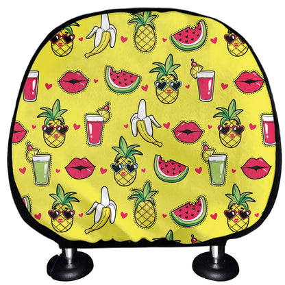 Cartoon Tropical Pattern Print Car Headrest Covers