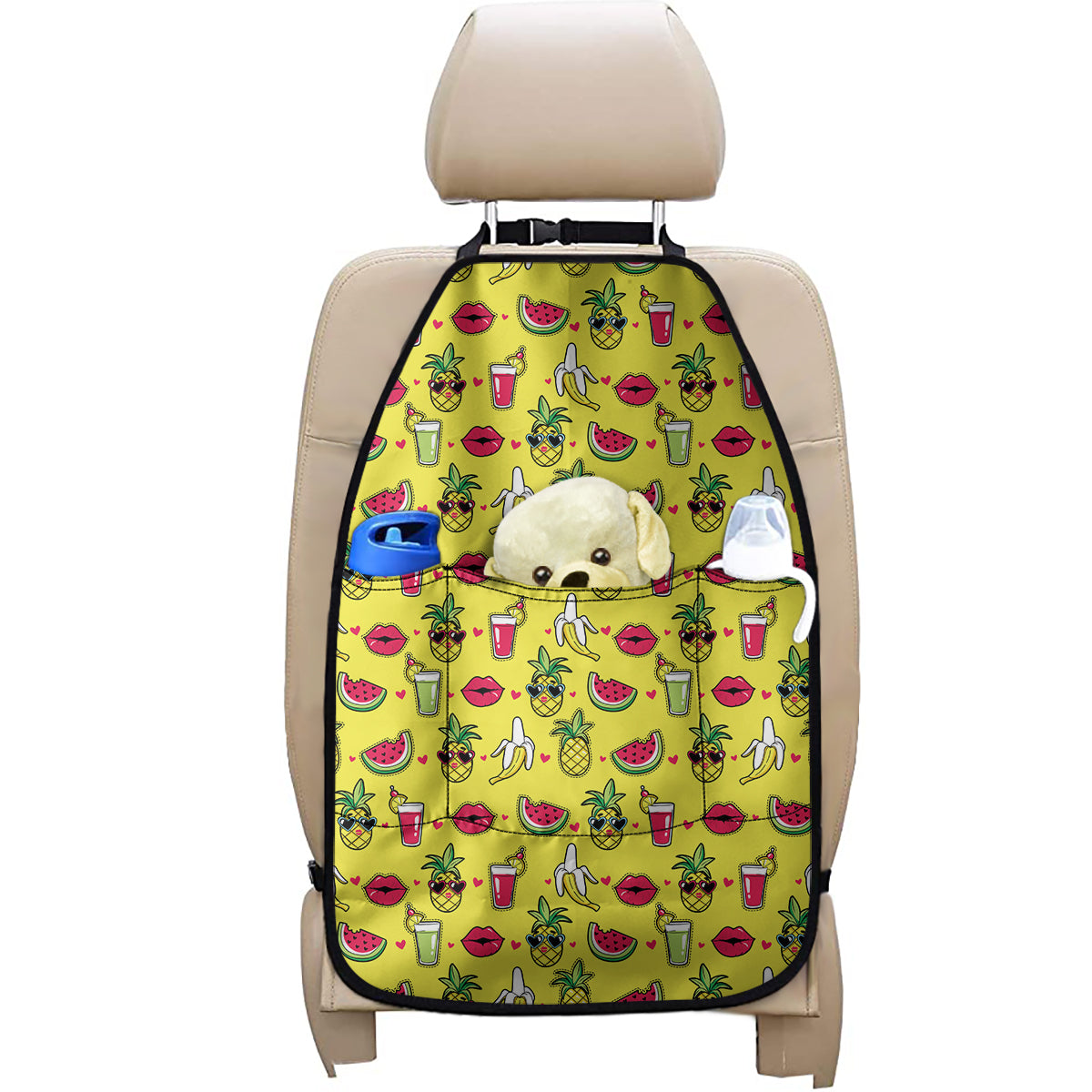 Cartoon Tropical Pattern Print Car Seat Organizers