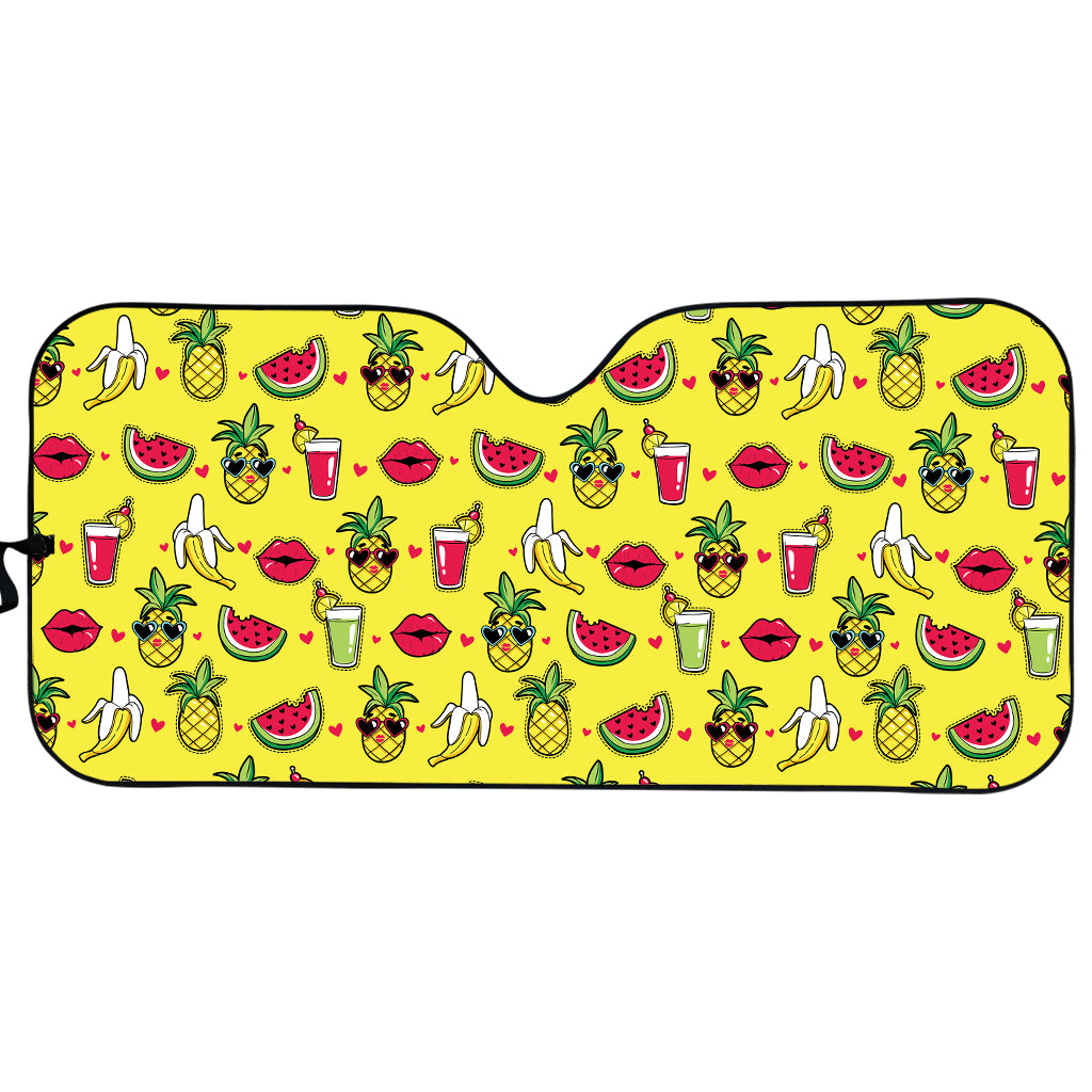 Cartoon Tropical Pattern Print Car Sun Shade