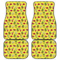 Cartoon Tropical Pattern Print Front and Back Car Floor Mats