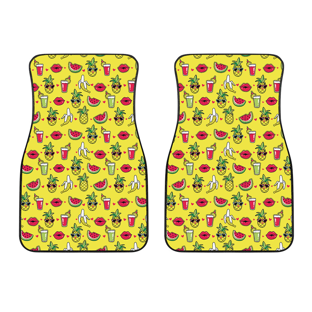 Cartoon Tropical Pattern Print Front Car Floor Mats