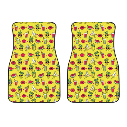 Cartoon Tropical Pattern Print Front Car Floor Mats