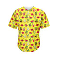Cartoon Tropical Pattern Print Men's Baseball Jersey