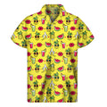 Cartoon Tropical Pattern Print Men's Short Sleeve Shirt