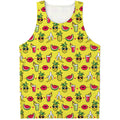 Cartoon Tropical Pattern Print Men's Tank Top