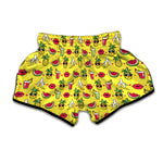 Cartoon Tropical Pattern Print Muay Thai Boxing Shorts