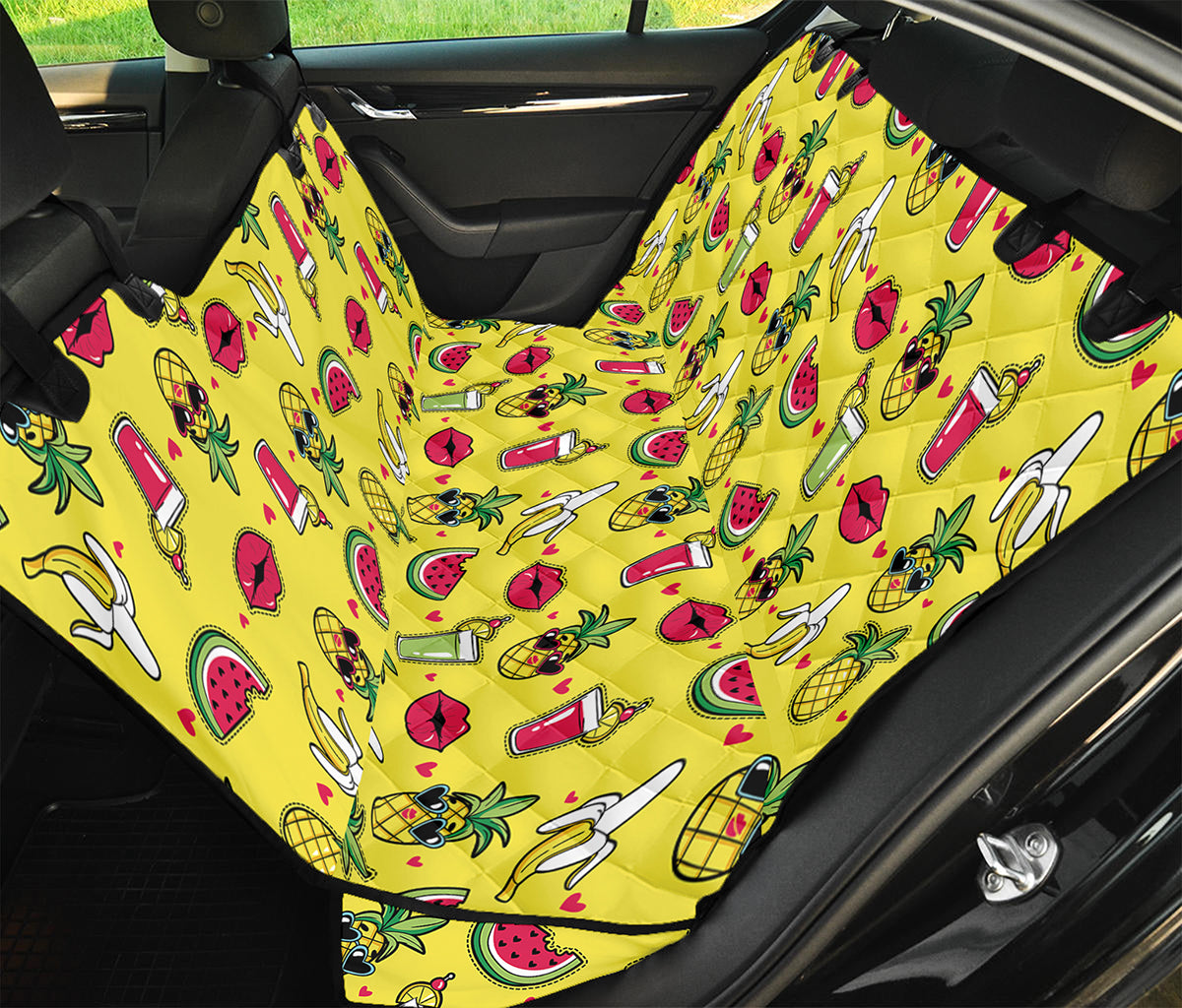 Cartoon Tropical Pattern Print Pet Car Back Seat Cover