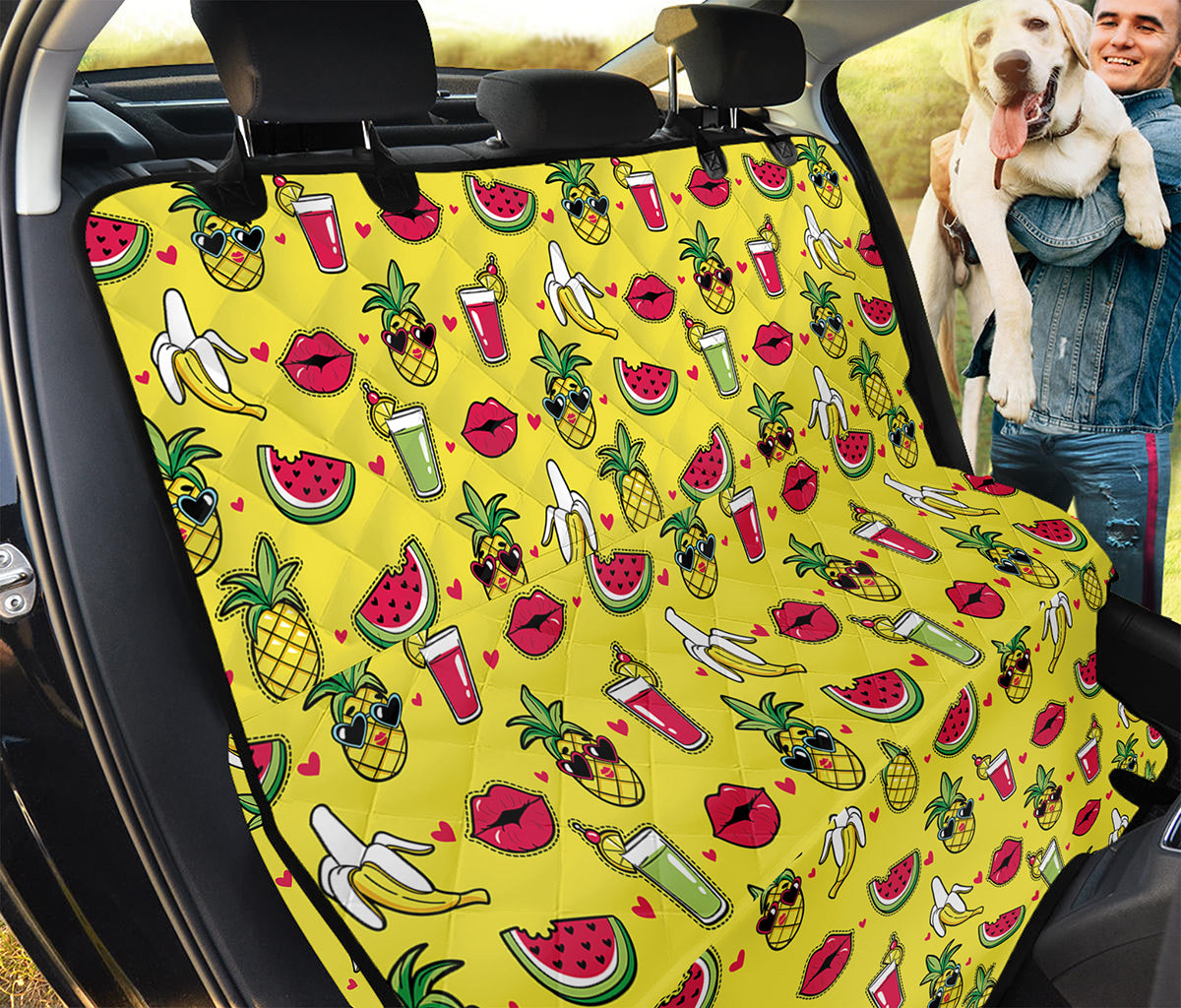 Cartoon Tropical Pattern Print Pet Car Back Seat Cover
