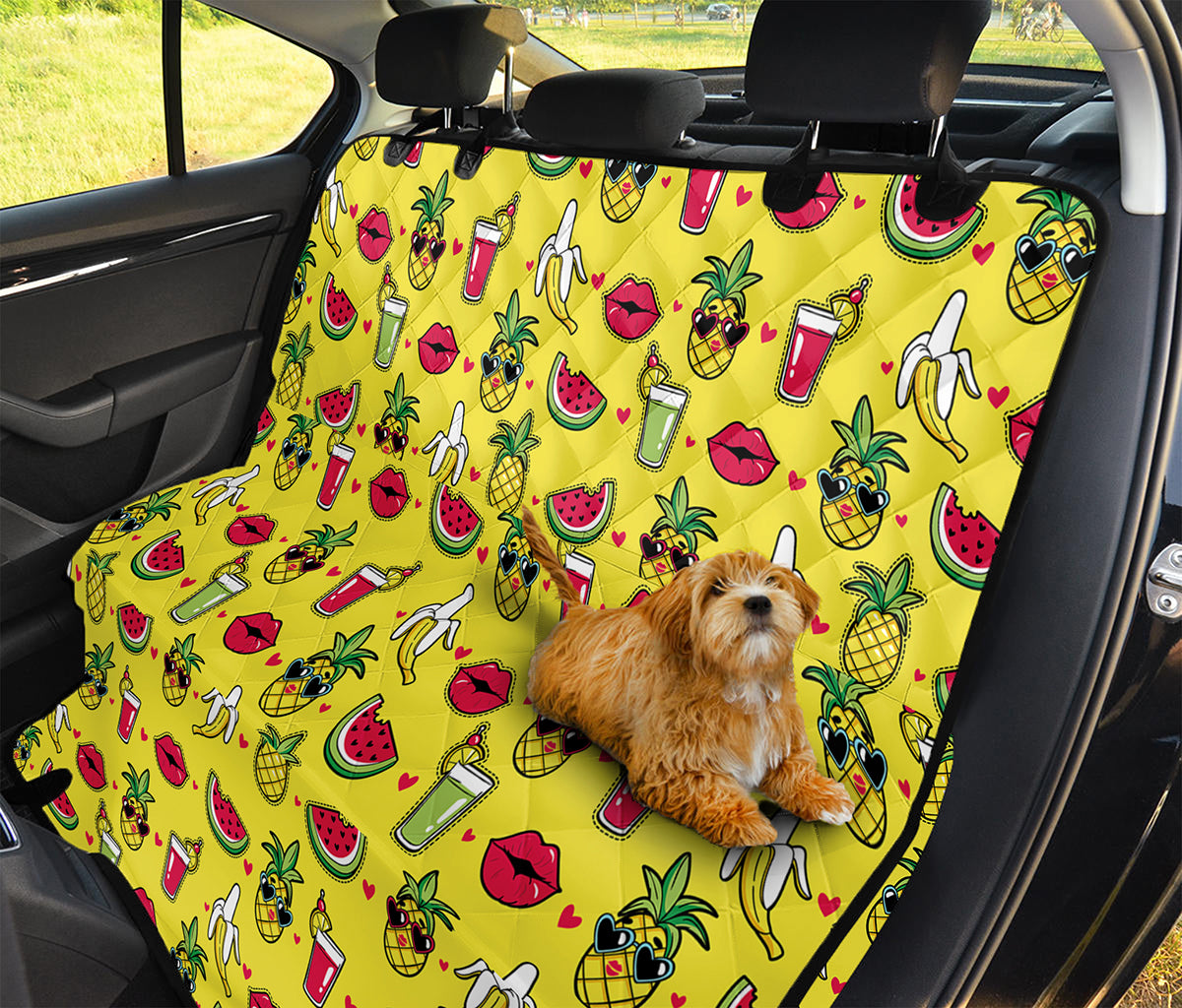 Cartoon Tropical Pattern Print Pet Car Back Seat Cover