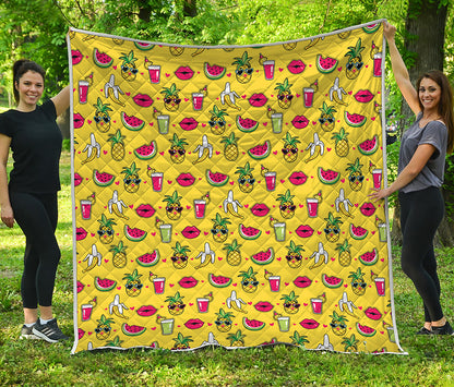 Cartoon Tropical Pattern Print Quilt
