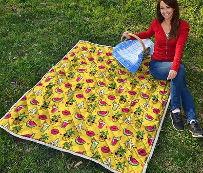 Cartoon Tropical Pattern Print Quilt