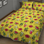 Cartoon Tropical Pattern Print Quilt Bed Set