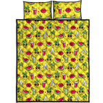 Cartoon Tropical Pattern Print Quilt Bed Set