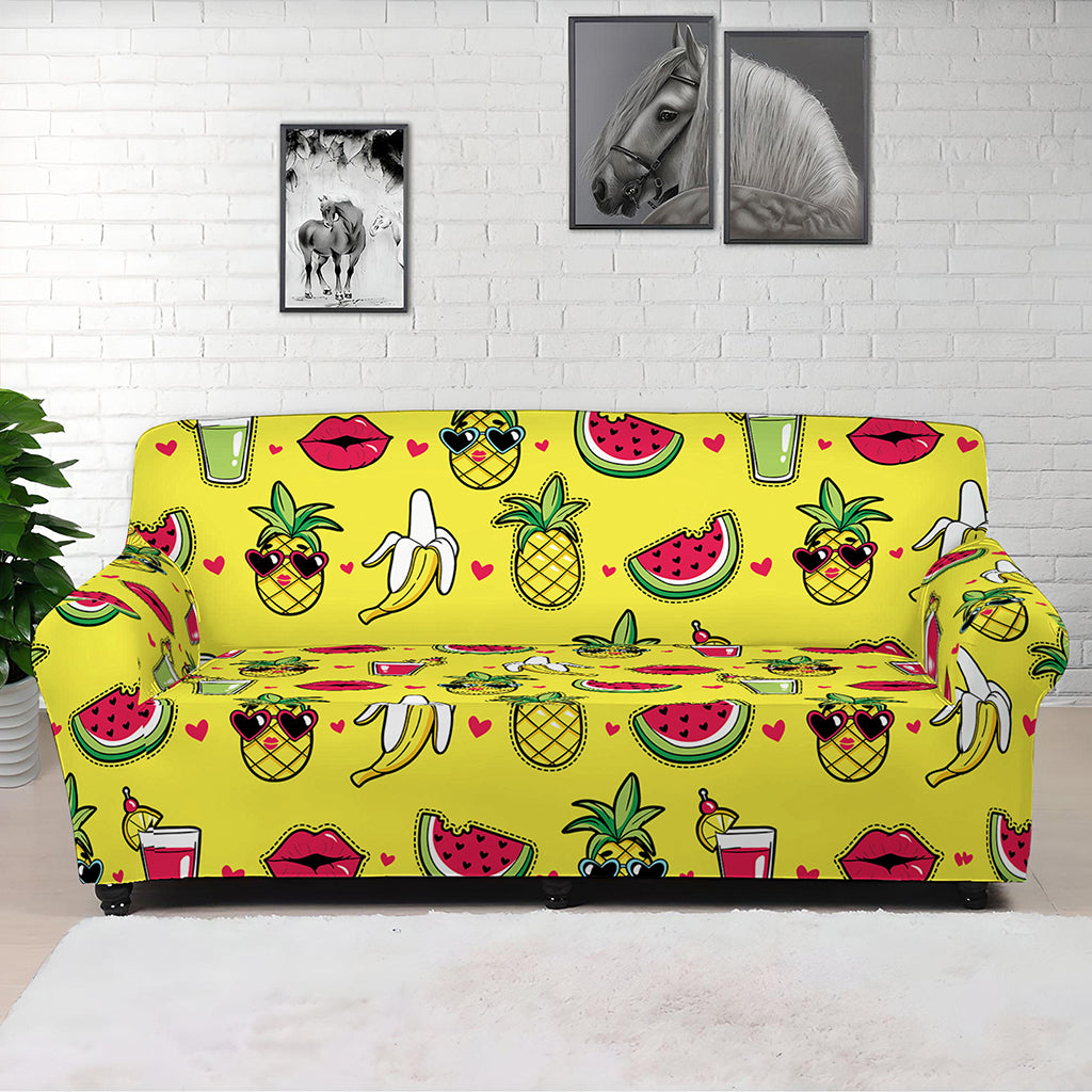 Cartoon Tropical Pattern Print Sofa Cover