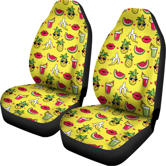 Cartoon Tropical Pattern Print Universal Fit Car Seat Covers