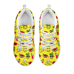 Cartoon Tropical Pattern Print White Sneakers
