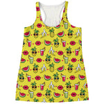 Cartoon Tropical Pattern Print Women's Racerback Tank Top