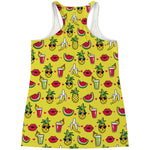 Cartoon Tropical Pattern Print Women's Racerback Tank Top
