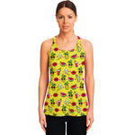 Cartoon Tropical Pattern Print Women's Racerback Tank Top